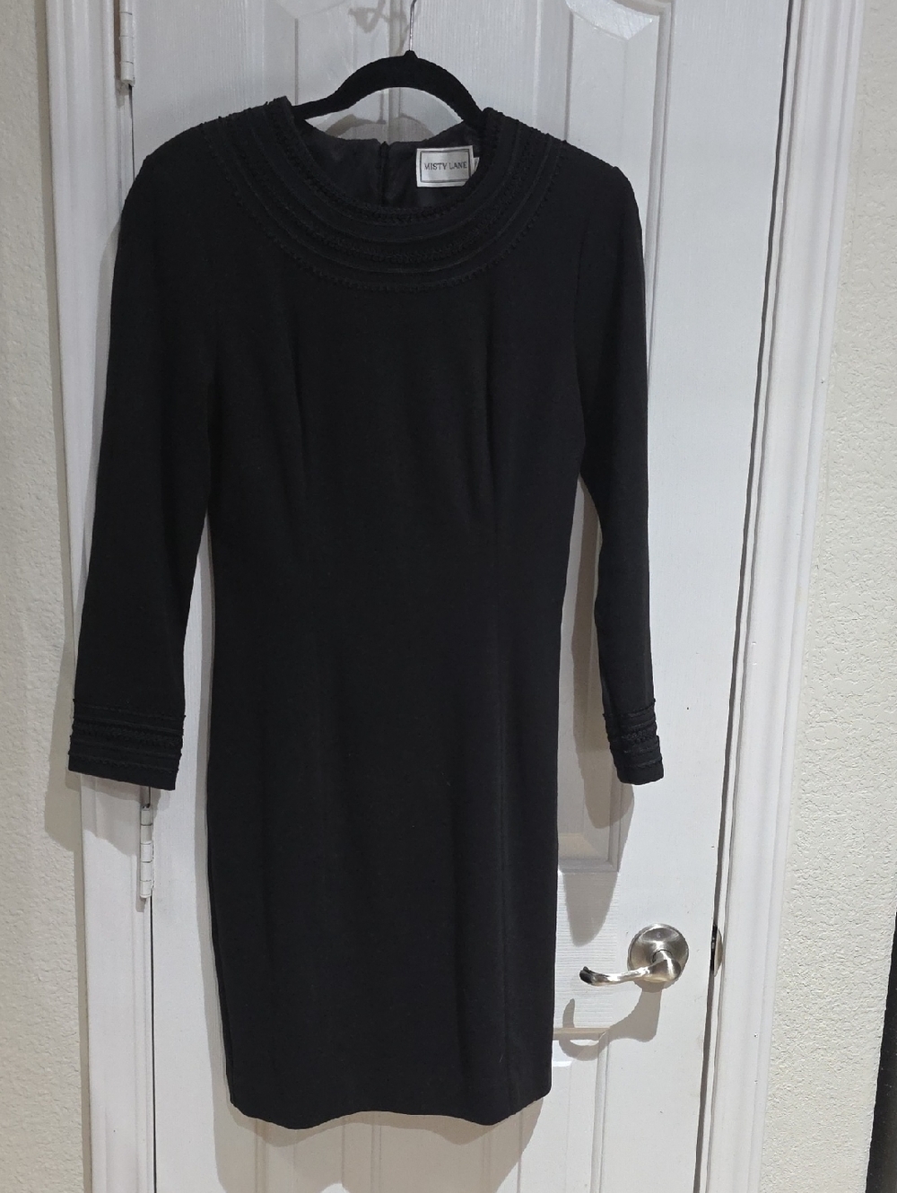 Misty Lane Black Women's Long Sleeve Shift Dress Size 10